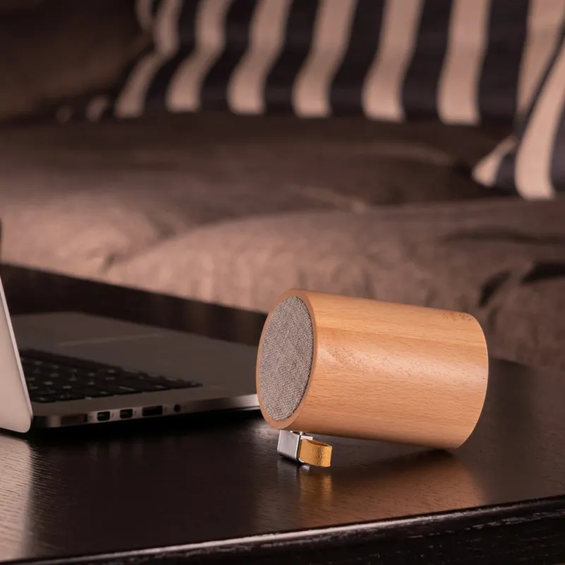 Gingko Drum Light Bluetooth Speaker in Beech-2